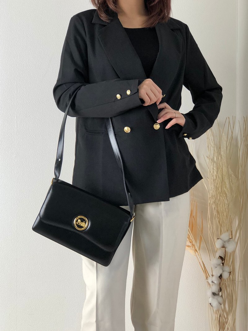 【 日本直送　名牌中古包 】CELINE セリーヌ ホースキャリッジ レザー ハンドバッグ 2WAY ショルダーバッグ ブラック vintage  fditxc - 手提包/手提袋 - 真皮 黑色