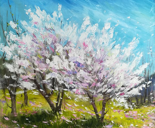 paintings of trees in spring