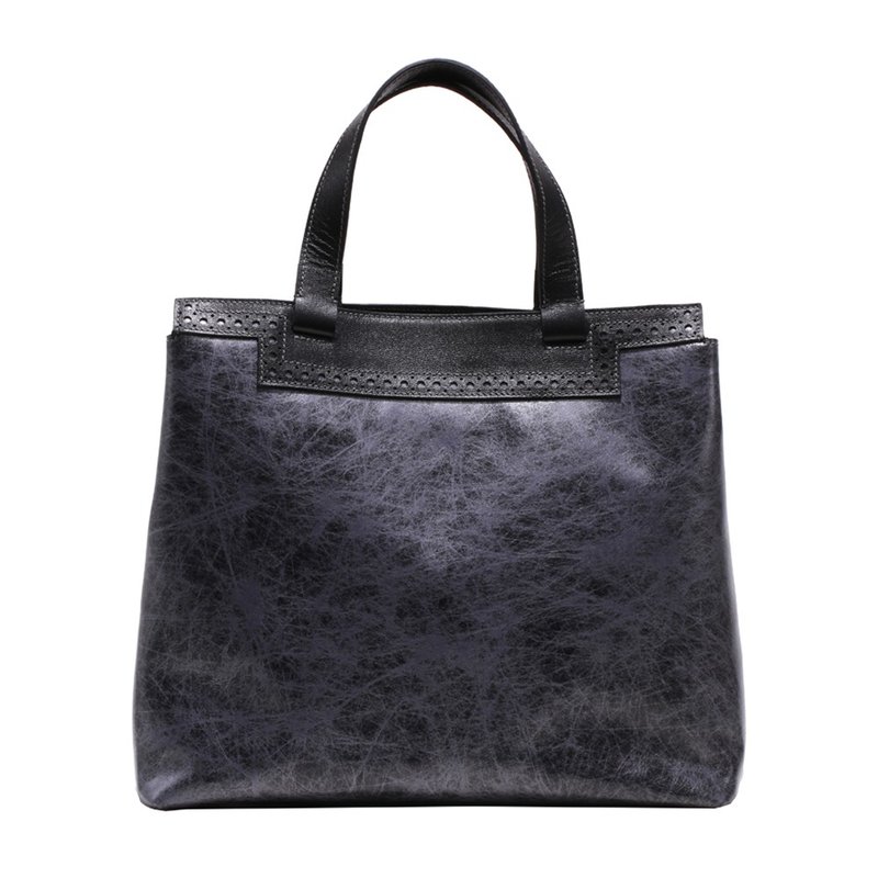 SWEETBURDEN Silk Cowhide-Reason Handbag, real cowhide,handmade - กระเป๋าถือ - หนังแท้ สีเทา