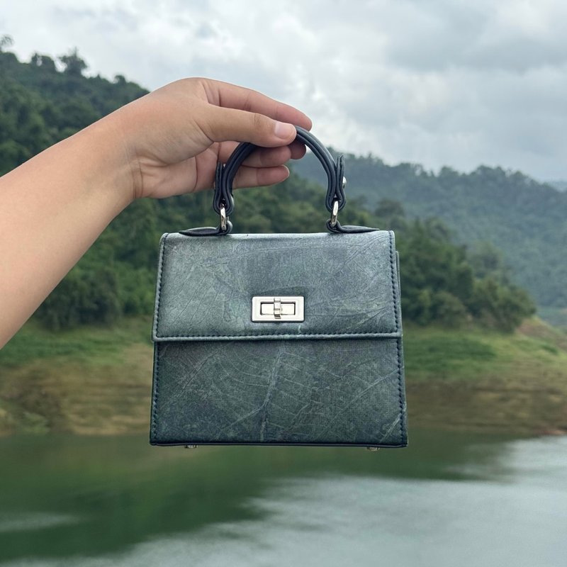 Kylie Mini Bag - Blue Dianne - 手提包/手提袋 - 植物．花 藍色