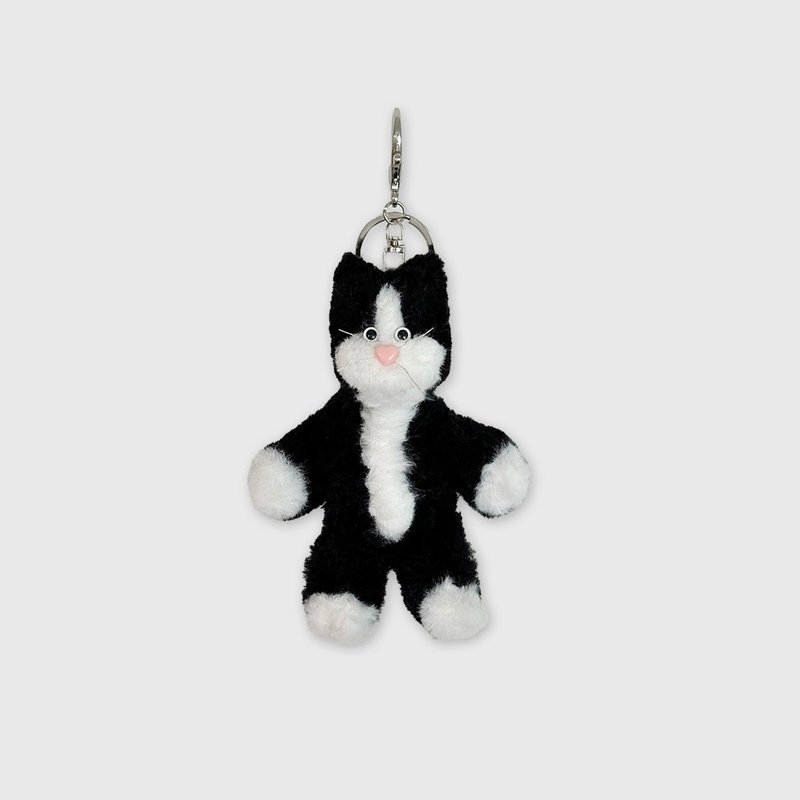 Big tuxedo Cat keyring - 鑰匙圈/鑰匙包 - 壓克力 灰色