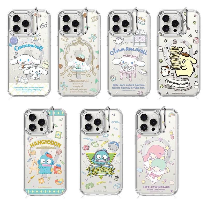 Sanrio iPhone 16 series military-standard anti-fall invisible stand magnetic phone case - multiple pictures to choose from 1 - เคส/ซองมือถือ - วัสดุอื่นๆ หลากหลายสี