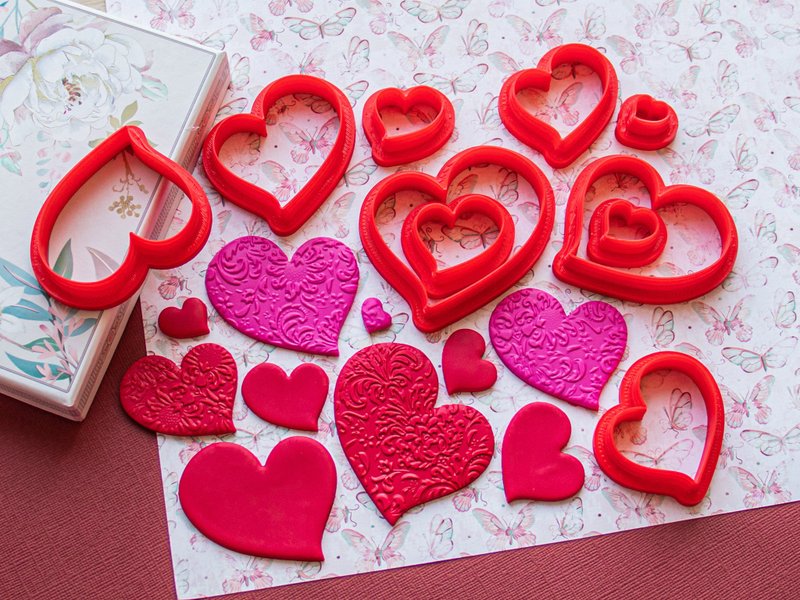 Polymer Clay Cutters Set 88.Hearts Cutters - งานโลหะ/เครื่องประดับ - พลาสติก 