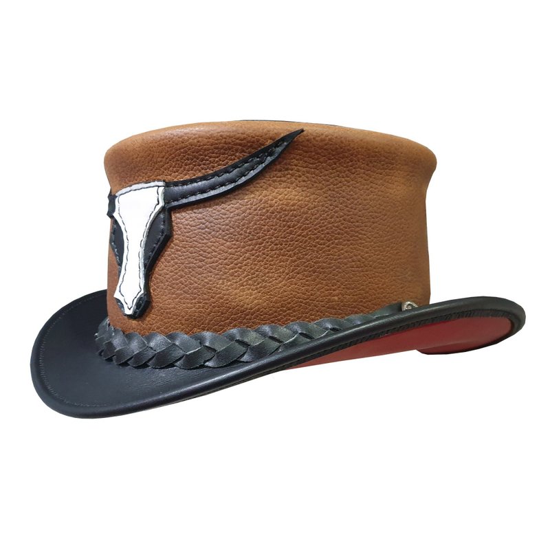 Rodeo Leather Top Hat - 帽子 - 真皮 黑色