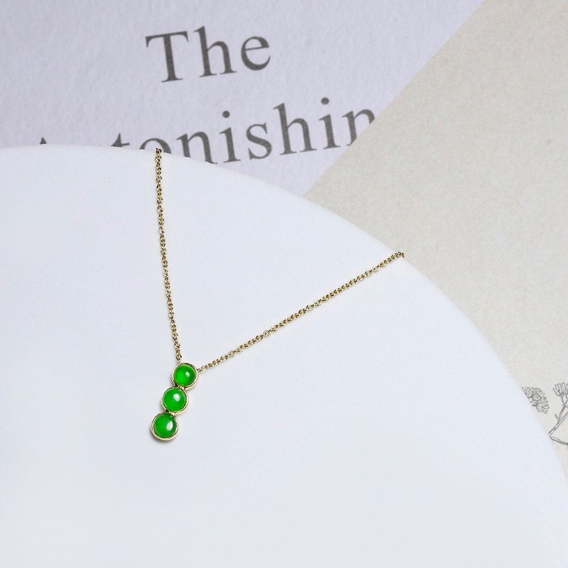 [The most perfect geometric figure] Emerald Design Necklace - Necklaces - Jade 