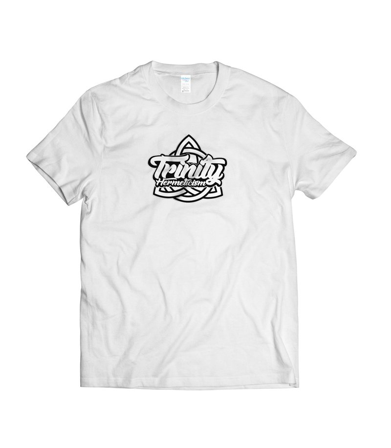 三重智慧-T-shirt 白/黑/灰/藏青 - 男 T 恤 - 棉．麻 多色