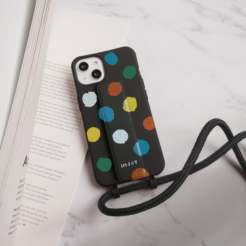 Rainbow after rain TPU Necklace iPhone Phone Case With Detachable Cord - Phone Cases - Plastic Black