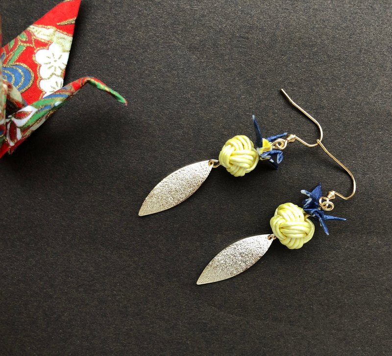 Lucky Origami Crane Earrings - Earrings & Clip-ons - Paper Yellow