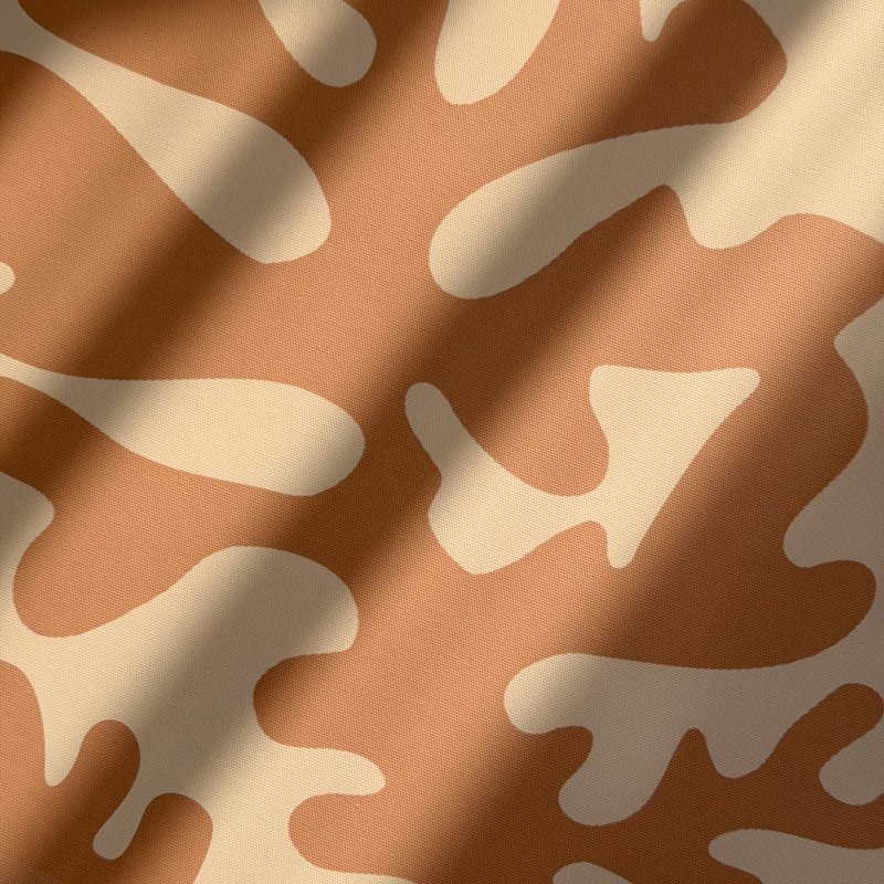 【微瑕疵特別価格】【訳あり品】シルエットダンス I - ベッドルームウォールアート/ベッドルームウォールデコレーション - ポスター・絵 - コットン・麻 オレンジ