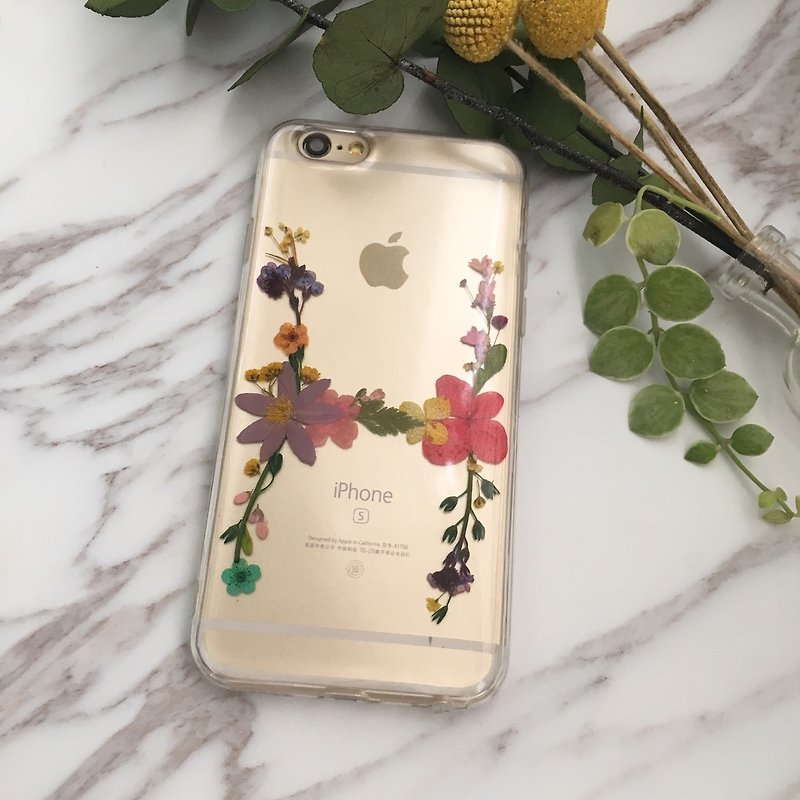 H for Heba - pressed flower phone case - Phone Cases - Silicone Multicolor