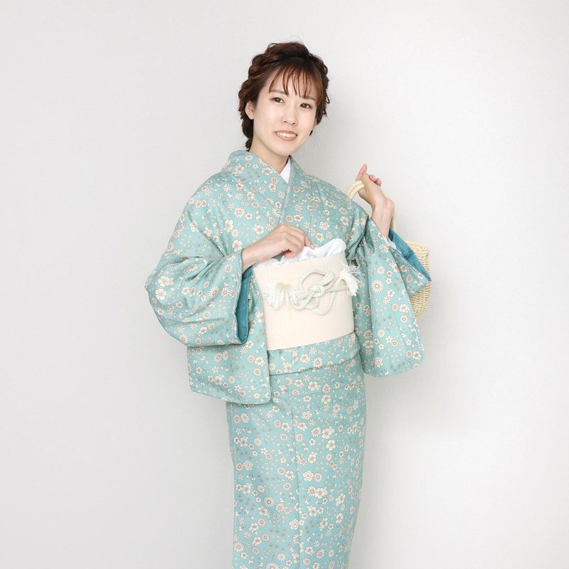 Women's lined kimono, single item, M/L, km-aw46 - อื่นๆ - เส้นใยสังเคราะห์ สีเขียว