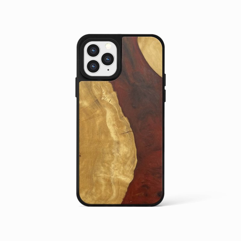 iPhone15ProMax epoxy wooden resin phone case - Blood-Soaked - เคส/ซองมือถือ - ไม้ สีแดง