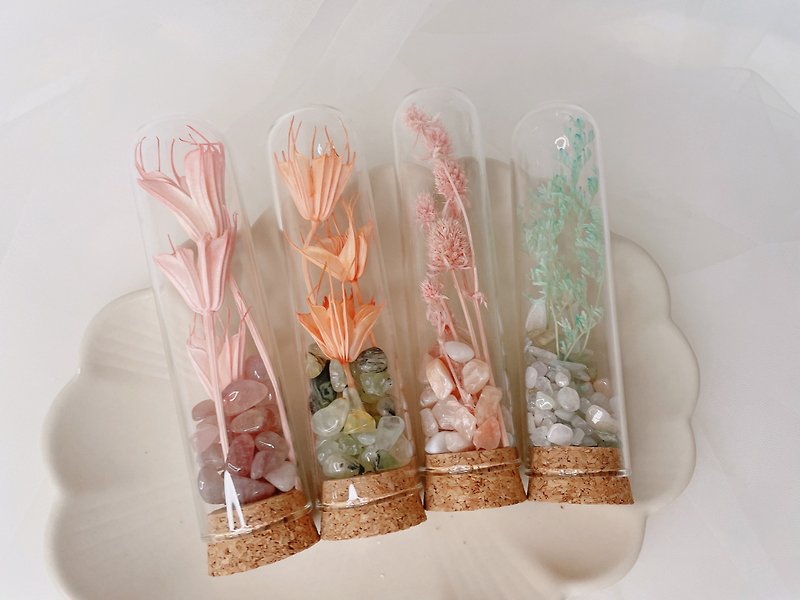 Valentine's Day Gift || Flower Language Crystal Wishing Vase Dried Flower Test Tube - Items for Display - Crystal Multicolor