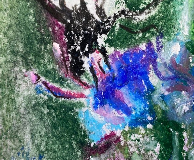 雪の降る日に　ハンドメイドパステル画　絵画アート原画 Xmasの贈物 ハンドメイドパステル画 絵画アート原画 （冬の