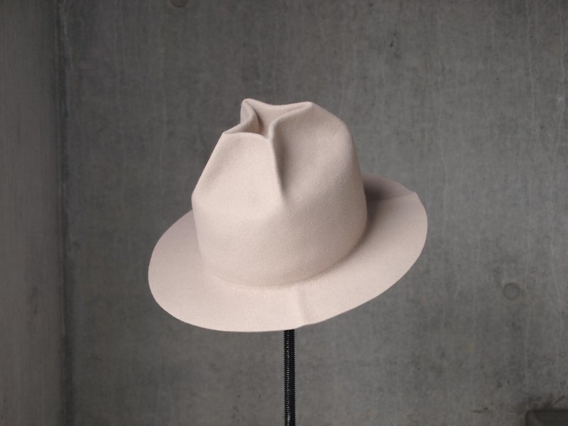SR(F) ハット 帽子 受注生産 限定 クラッシュ ラビットファー ラフ 上品 ユニセックス - 帽子 - 羊毛 多色