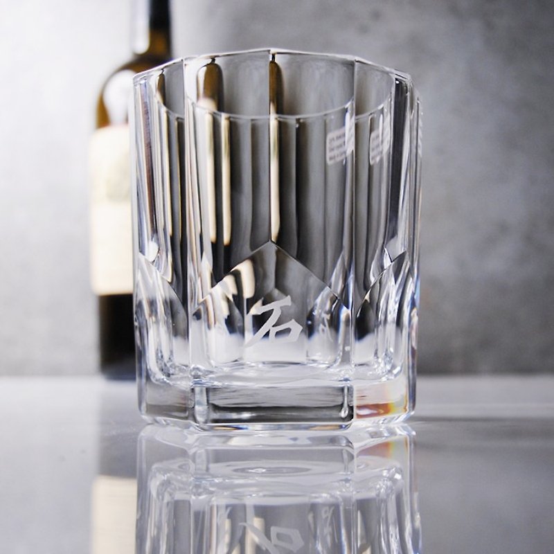 324cc [German Nachtmann] Chinese calligraphy character crystal whiskey glass Father's Day gift - แก้วไวน์ - แก้ว ขาว