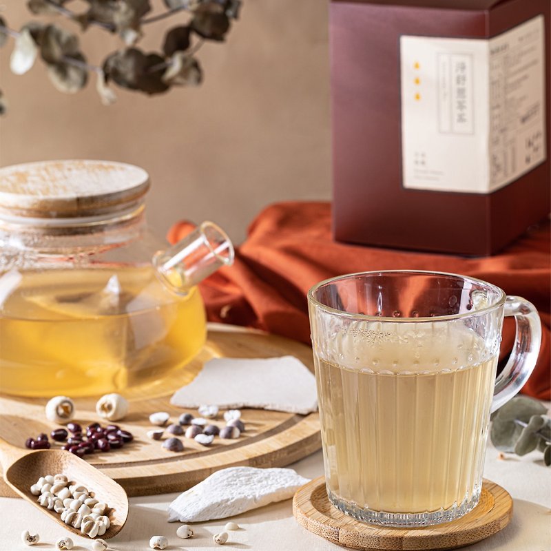 Fresh Ingredients Tea Brown - Chinese herbal tea | Jingshu Coix Tea 10 pieces [Adjust physical fitness] Caffeine-free health tea light moisturizing coix seed
