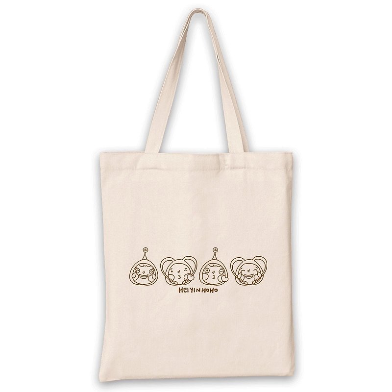 Emoji Tote Bag - กระเป๋าแมสเซนเจอร์ - ผ้าฝ้าย/ผ้าลินิน สีนำ้ตาล