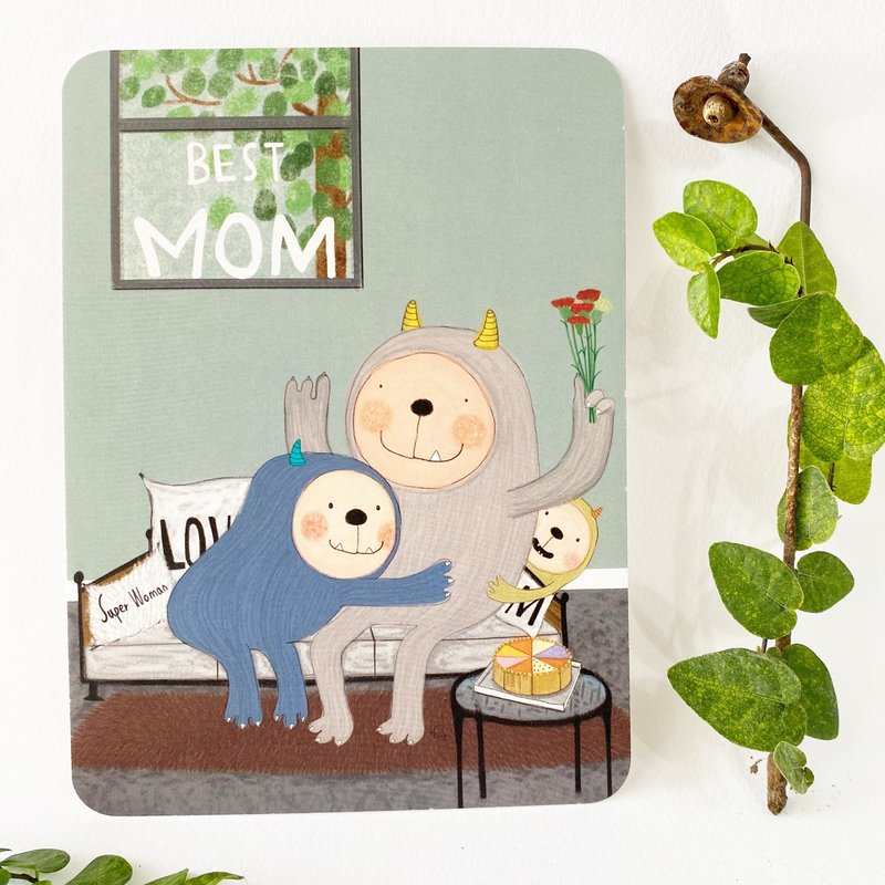 萬用卡/祝福卡/感謝卡/BEST MOM - 卡片/明信片 - 紙 綠色