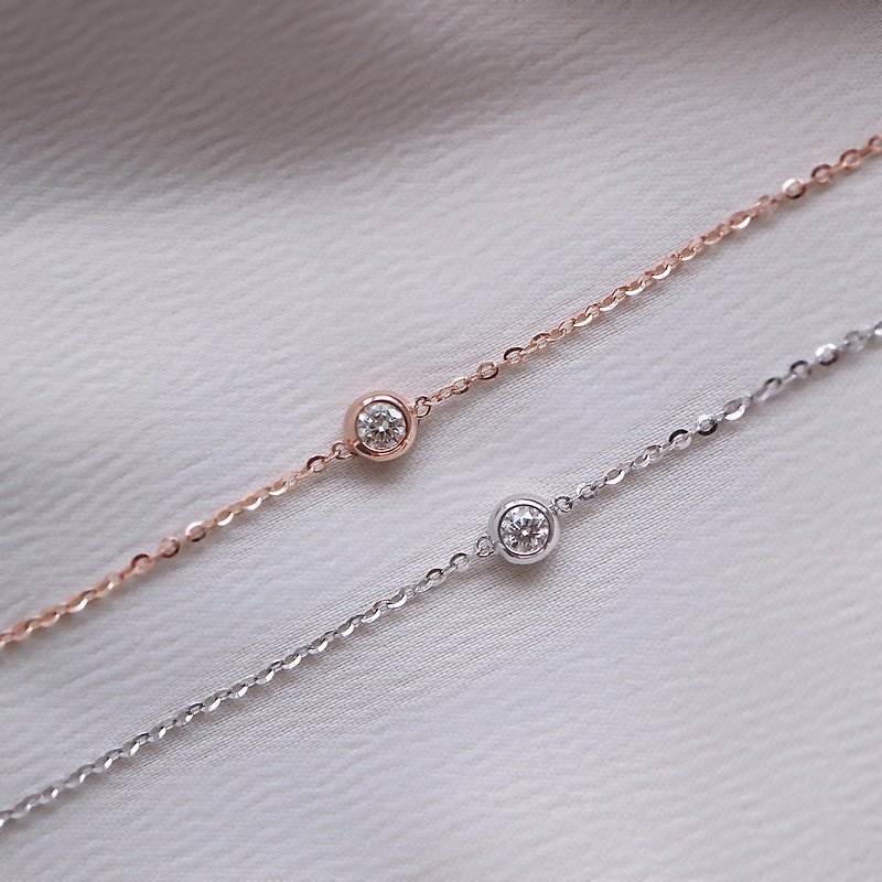 Simple round diamond thin bracelet - Bracelets - Diamond Silver