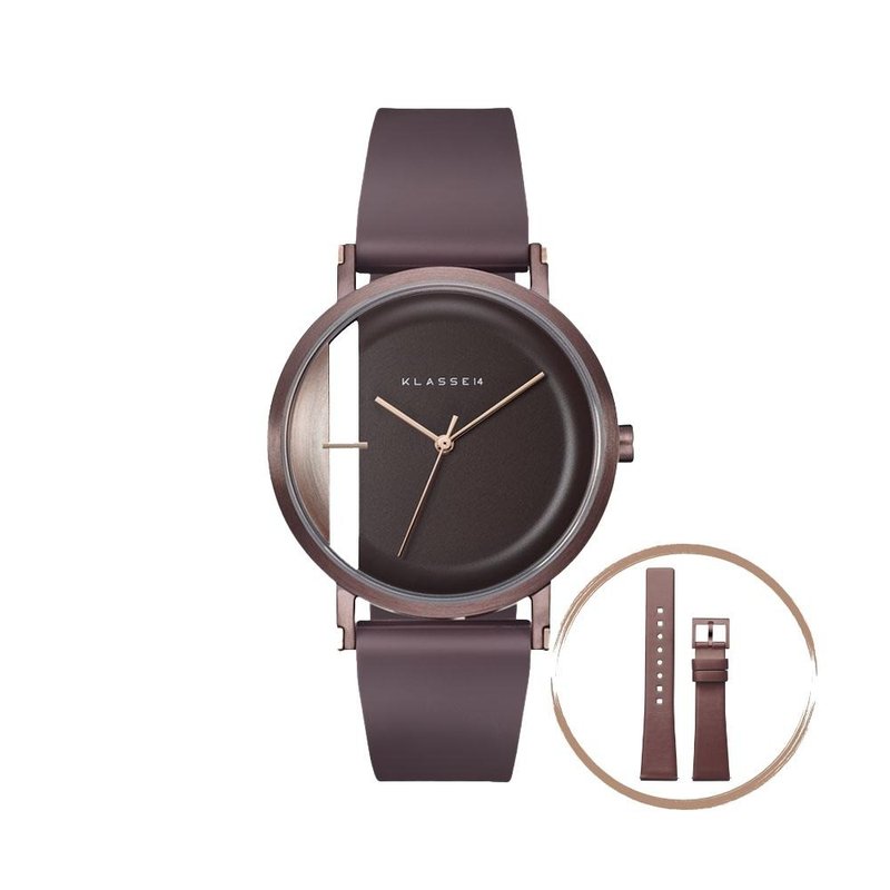 Imperfect Line Brown Watch 32/40mm - Complimentary Leather Strap - Couples' Watches - Stainless Steel Brown