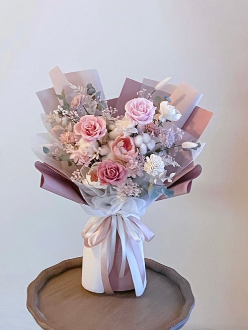 プリザーブドフラワー ブーケ ピンクホワイト 500x0.jpg