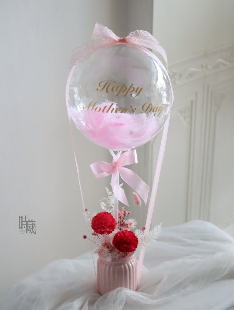 母親節桌花 波波球 祝賀桌花 開幕禮  含禮盒   生日禮物 - 乾燥花/永生花 - 植物．花 紅色