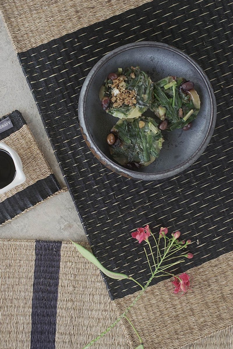 Set 2, Indigo Housewarming, Home Gifts, placemat, table mat, jute platemat - 桌布/桌巾/餐墊 - 環保材質 黑色