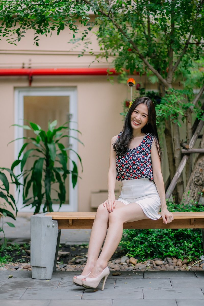 Butterfly collar top - 女上衣/長袖上衣 - 棉．麻 黑色
