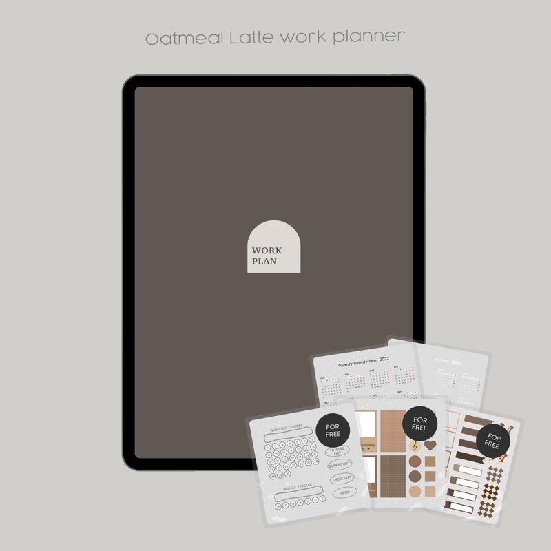 工作計畫【燕麥拿鐵】/ iPad planner / Goodnotes模板 - 電子手帳及素材 - 其他材質 