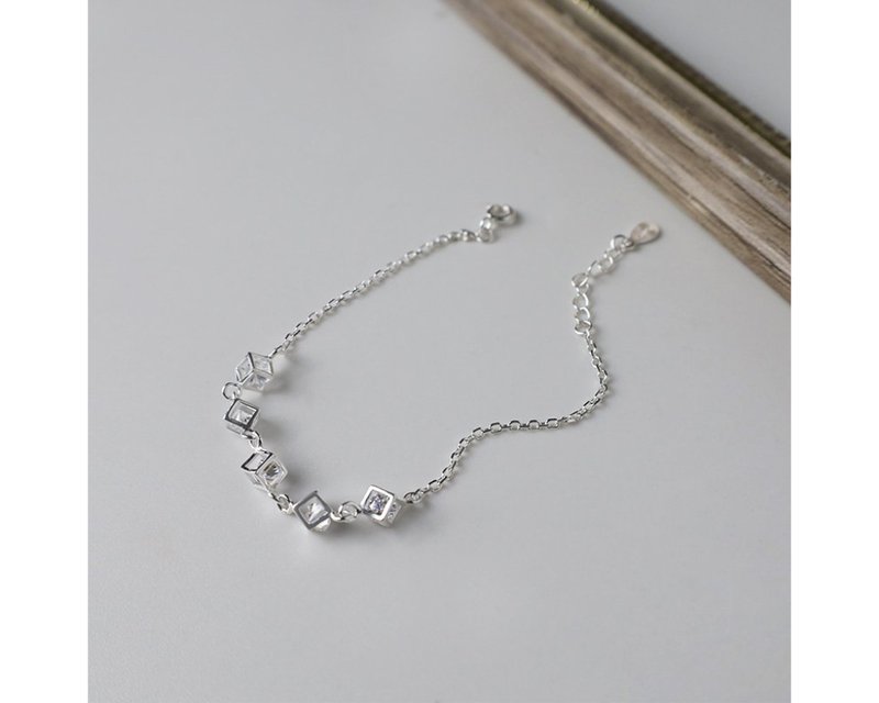 I square I 925 sterling silver bracelet - สร้อยข้อมือ - เงินแท้ สีเงิน