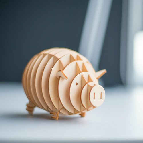 Piggy Coinbank JIGZLE 3D Plywood Puzzle 