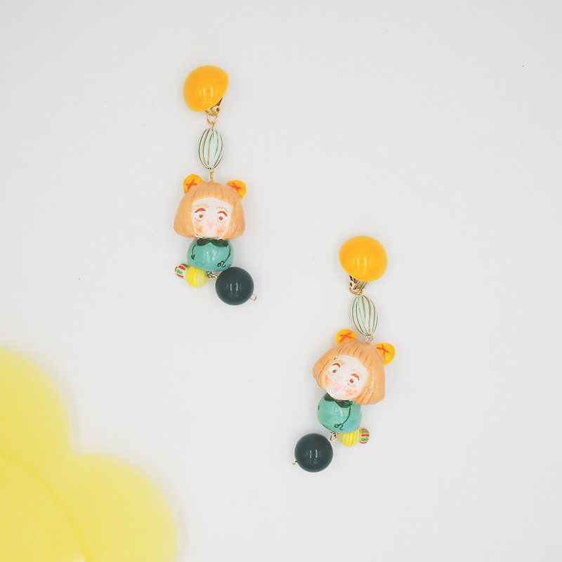 Love in the life constellation series of Leo - Earrings & Clip-ons - Clay Orange