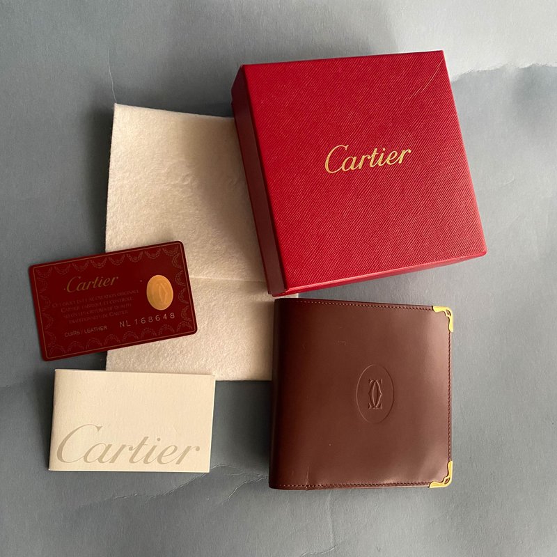 中古Cartier卡地亞│古著│錢包│短銀包│短夾│零錢包│卡片套 - 皮夾/長短夾/錢包 - 真皮 紅色