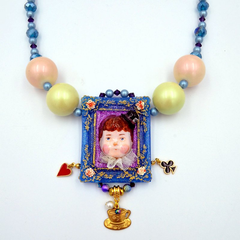 TIMBEE LO  藍色手工娃娃復古可愛風相框項鍊  - 項鍊 - 其他材質 藍色