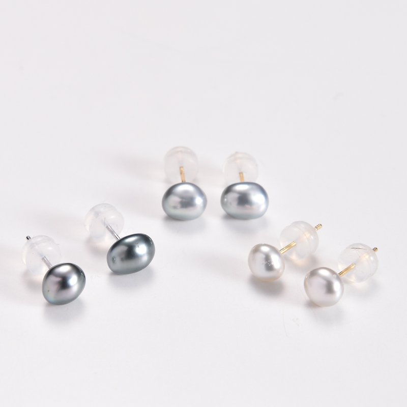Black Butterfly Keshi Pearl Earrings - Earrings & Clip-ons - Pearl Silver