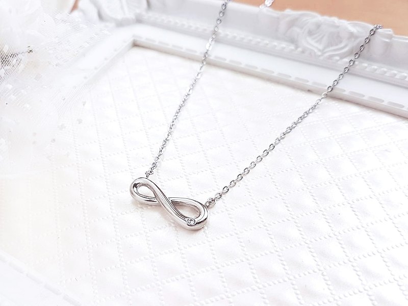 Infinity  stainless steel  necklace - Necklaces - Stainless Steel Silver