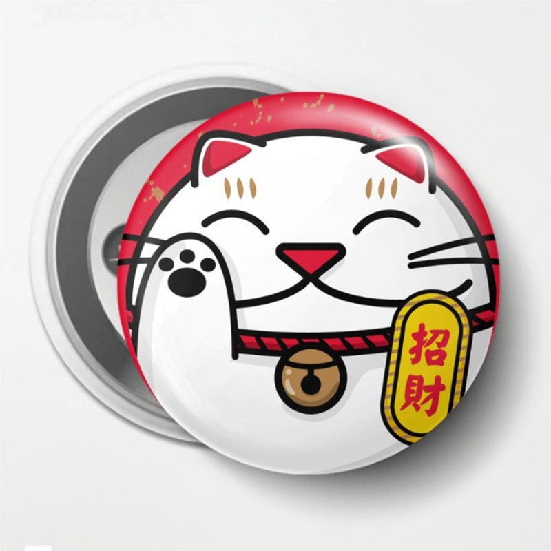 招財貓胸章 - 徽章/別針 - 塑膠 紅色