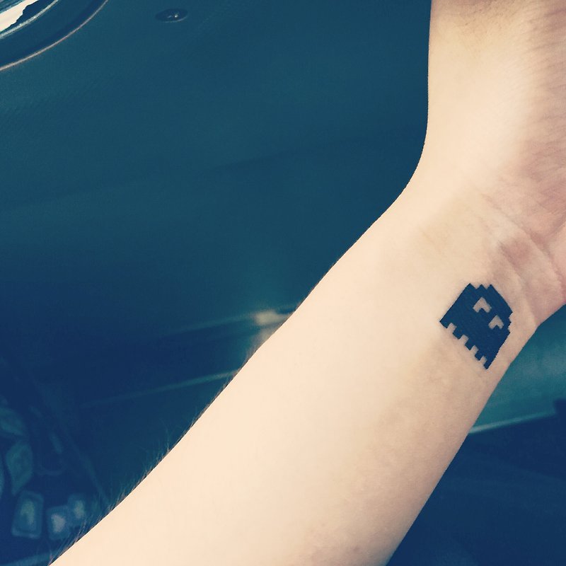 TOOD 紋身貼紙 | 手腕位置食鬼刺青圖案紋身貼紙 (4枚) - 紋身貼紙 - 紙 黑色