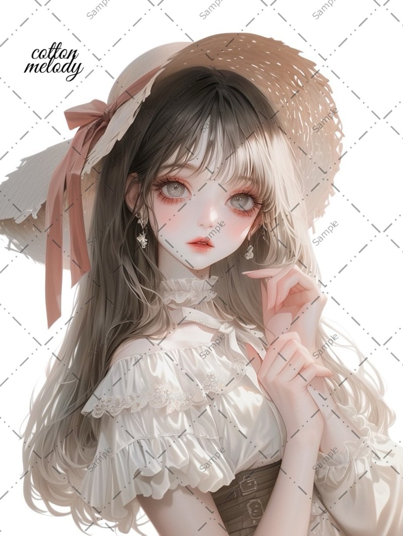 original sticker no.887 人物ステッカー オリジナルステッカー 人物ステッカー 女の子ステッカー オリジナル人物ステッカー - 貼紙 - 紙 