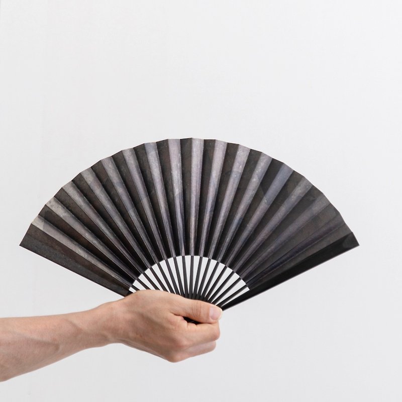 japanese folding fan IBUSHI pattern MADARA #1 - Other - Paper Black