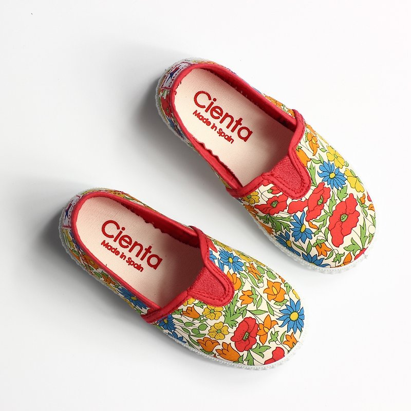 Spanish national red canvas shoes CIENTA 54076 06 children, child size - รองเท้าเด็ก - ผ้าฝ้าย/ผ้าลินิน สีแดง