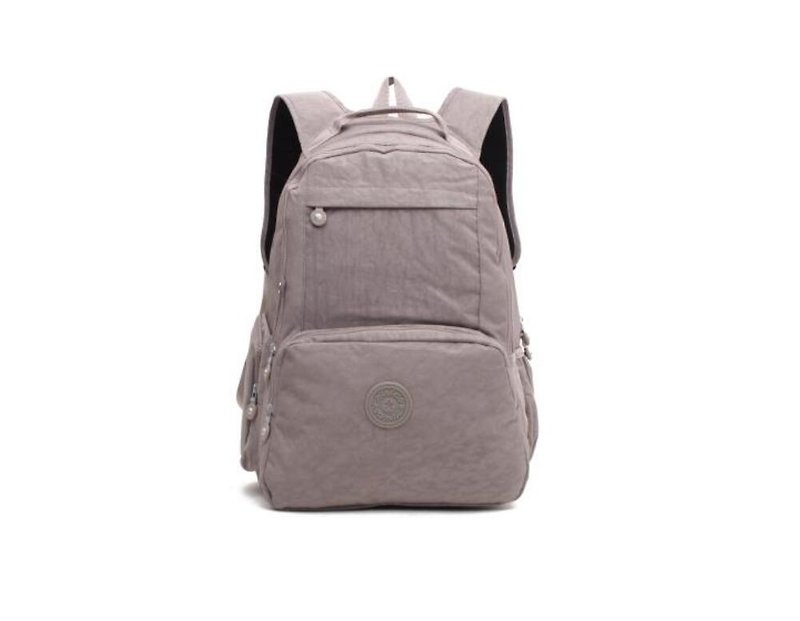 Waterproof nylon fashion post backpack female 2018 new travel bag student bag casual shoulder bag - apricot - กระเป๋าเป้สะพายหลัง - วัสดุกันนำ้ สีเงิน