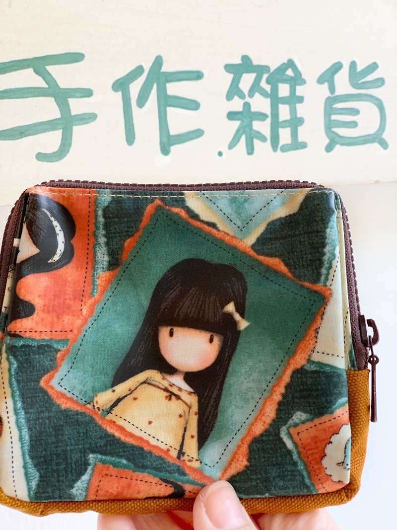 [Good day hand made] Handmade. Elf girl storage bag. packet. gift - กระเป๋าเครื่องสำอาง - ผ้าฝ้าย/ผ้าลินิน สีเขียว