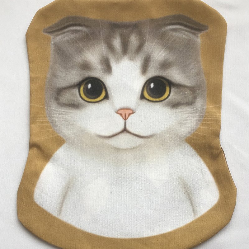Scottish Fold White Cat Pillow Bag - หมอน - ผ้าฝ้าย/ผ้าลินิน ขาว
