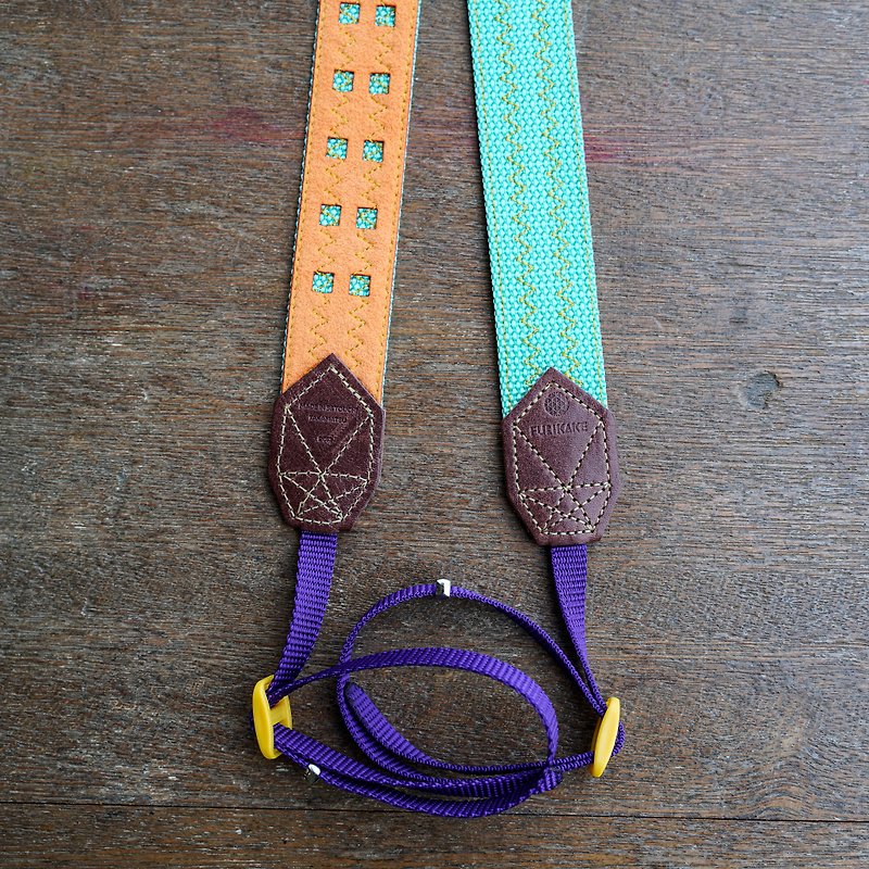 30mm width camera strap mint x lining persimmon x leather Brown - Camera Straps & Stands - Other Materials Green