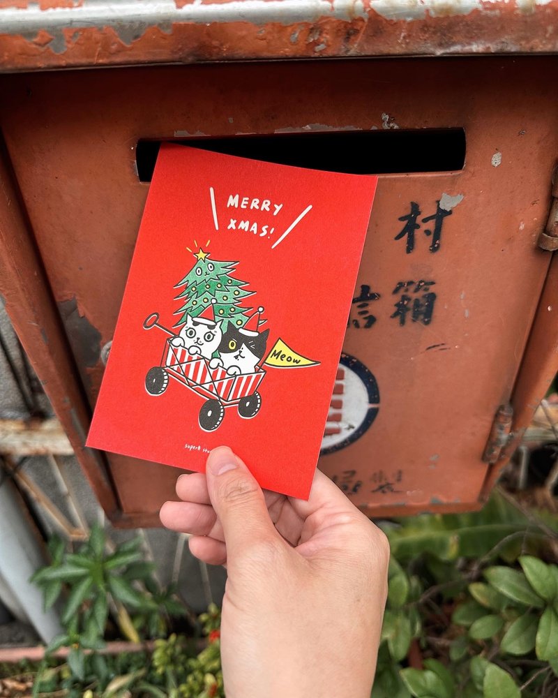 剩蛋快車! XMAS EXPRESS 聖誕卡 / 明信片 - 卡片/明信片 - 紙 紅色
