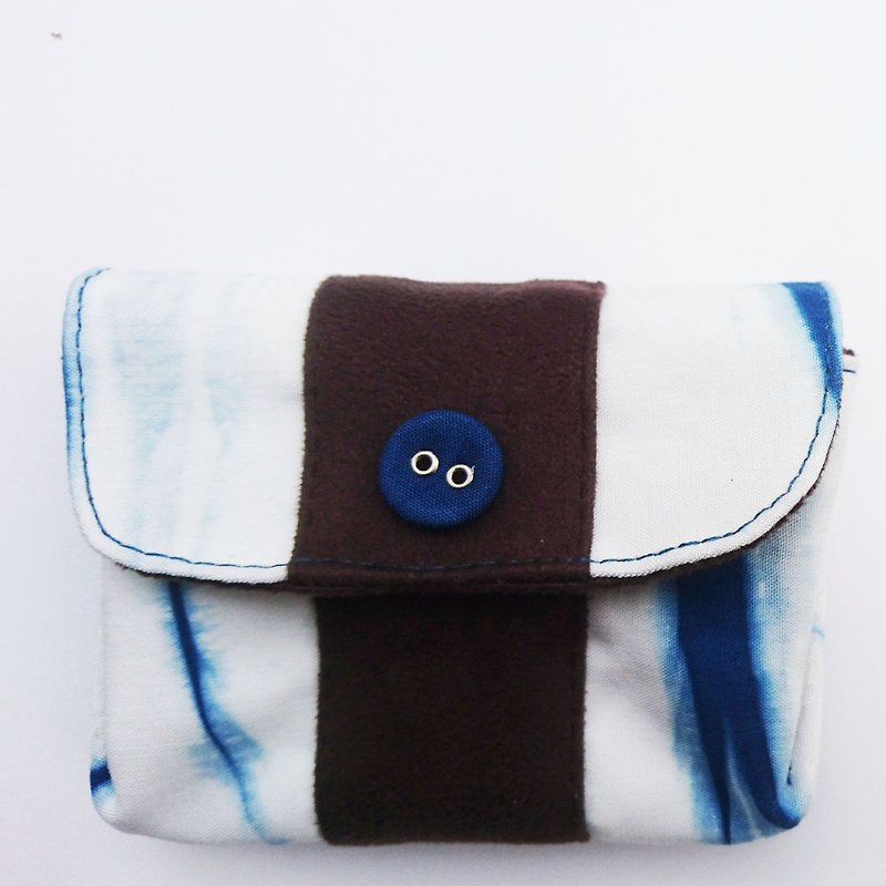 Indigo dyeing Coin Purse  - กระเป๋าสตางค์ - ผ้าฝ้าย/ผ้าลินิน สีน้ำเงิน
