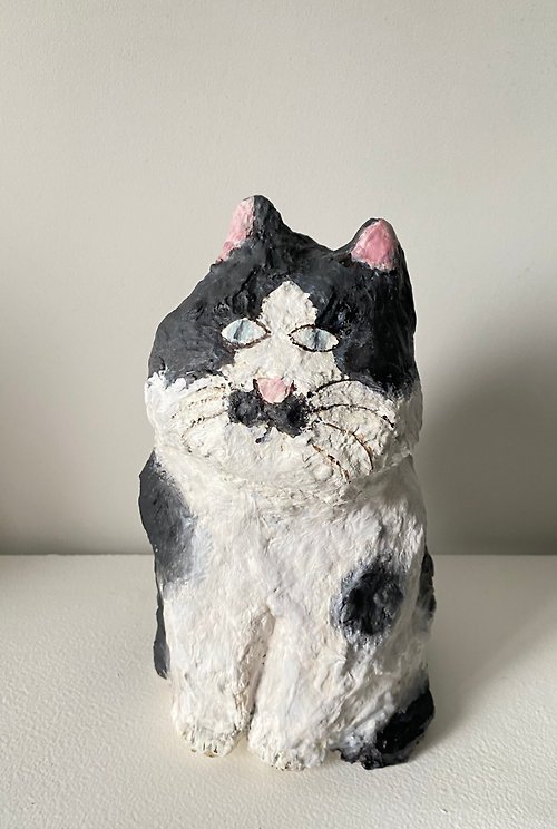 猫の置物猫カップル張り子猫の彫刻ギフトセット猫の彫刻装飾 - ショップ Gala 人形・フィギュア - Pinkoi