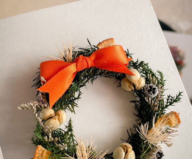 クリスマスリースカード×常設杉ドライフラワー折りカード - ショップ